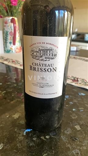 Bordeaux Castillon-côtes-de-bordeaux Château Brisson 2016