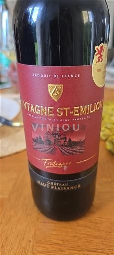 Bordeaux Montagne-saint-émilion Château Haut Plaisance Fontagne 2023