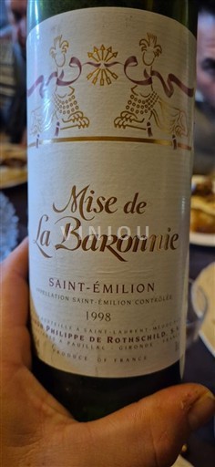 Bordeaux Saint-Émilion Baron Philippe de Rothschild Mise de La Baronnerie 1998