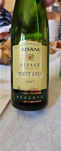 Alsace Jean-Baptiste Adam Réserve 2007