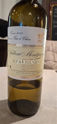 Bordeaux Graves Château Montpezat Élevé en Fûts de Chêne 2022