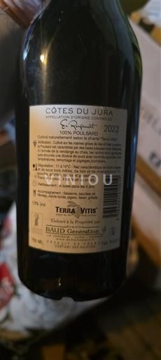 Jura Côtes du Jura BAUD Génération 9 En rougemont 2022