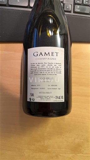 Champaña Champán Gamet Rocherts 2019