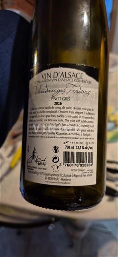 Alsace Vendanges Tardives La Cave du Vieil Armand Vendanges Tardives 2016
