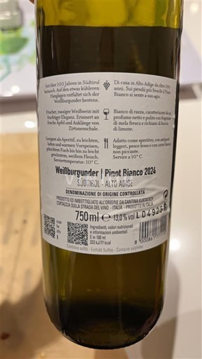 Friuli Venezia Giulia Not Specified Kurtatsch Weißburgunder Pinot Bianco 2024