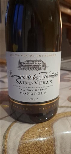 Burgundsko Saint-Véran Domaine La Feuillarde Maison Rouge Monopole 2022