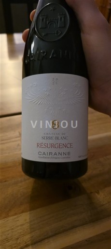 Rhônen laakso Cairanne Château Serre-Blanc Résurgence 2019