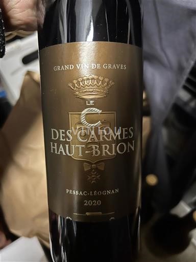 Wines Rouge sec Château Les carmes de Haut-Brion 2020 France Bordeaux Pessac-Léognan AOC