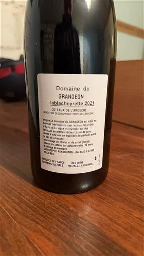 Alpes và các vùng Rhodanien Coteaux de l'Ardèche Domaine Grangeon lablacheyrette 2021