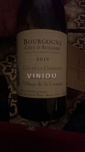 Burgundsko Bourgogne Côtes d'Auxerre Ancien Clos de l'Abbaye de St Germain Clos de la Chainette 2019