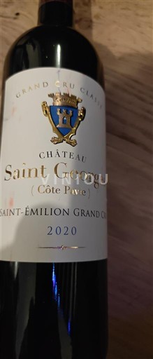 Bordeaux Saint-Émilion Grand Cru Grand Cru Château Saint Georges (Côte Pavie) 2020