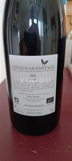 Lugina e Ronës Crozes-hermitage Gilles Robin 2023
