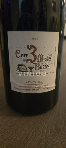 Údolí Rhôny Ventoux Rhône Valley Vineyards des 3 Messes Basses 2018