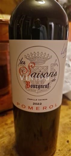 Bordeaux Pomerol Bourgneuf Les Saisons de Bourgneuf 2022