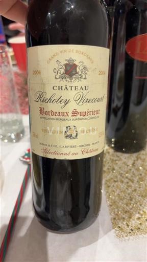 Bordeaux Bordeaux Supérieur Château Richoley Virecourt 2004