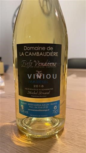 Loire-dalen Ikke specificeret Domaine La Cambaudière 2018