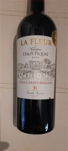 Bordeaux Lussac-saint-émilion Château Haut-Piquat La Fleur 2016
