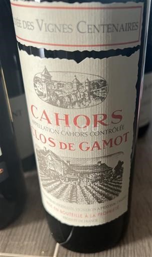 Sudoeste Cahors Clos de Gamot des Vignes Centenaires 2015