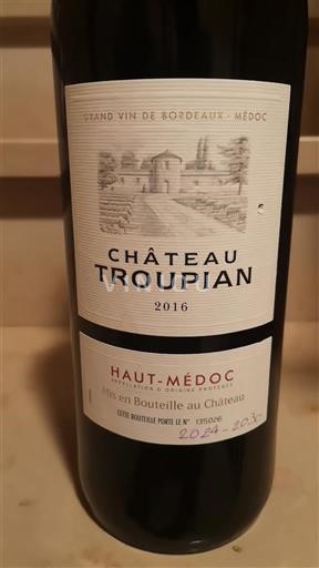 Bordeaux Haut-Médoc Château Troupian 2016