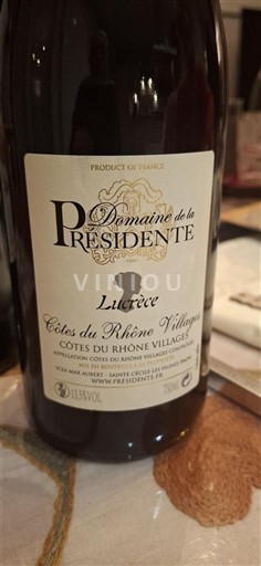 Rhônevallei Côtes-du-rhône-villages Domaine La Présidente Lucrece 2020