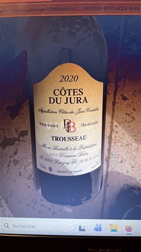 Jura Côtes du Jura Domaine Baud Trousseau 2020