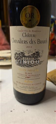 Bordeaux Blaye Côtes de Bordeaux Château Chevaliers des Barads Prestige 2014