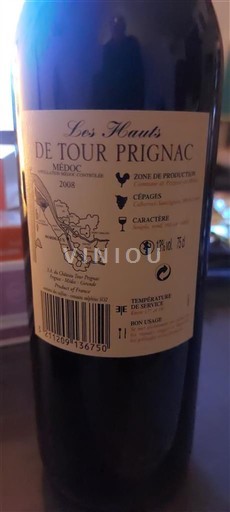 Bordeaux Médoc Les Hauts de Tour Prignac 2008