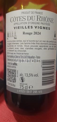Rhône-dalen Côtes-du-Rhône Les Grands Vignobles du Sud Vieilles Vignes 2024
