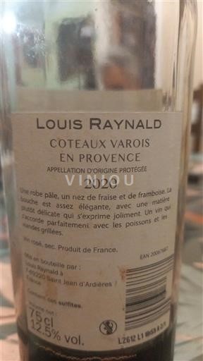 Provence Coteaux Varois en Provence Louis Raynald 2020