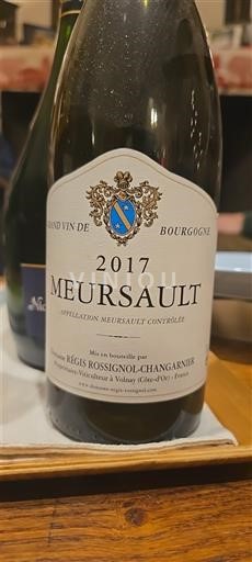 Bourgogne Meursault Régis Rossignol-Changarnier 2017