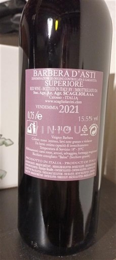 Piedmont Wines Barbera d'Asti Scagliola Superiore 2021