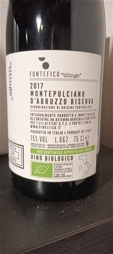 Abruci Montepulciano d'Abruzzo Fontefico Titinge 2017