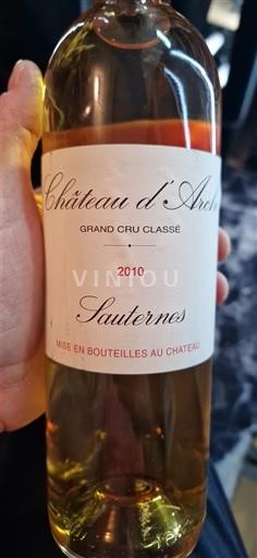 Bordeaux Sauternes Grand Cru Château Arche 2010