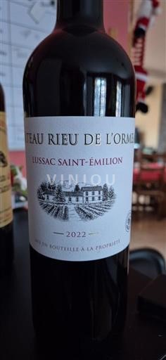 Viinit Rouge sec Château Rieu de L'Ormeau 2022 Ranska Bordeaux Lussac-Saint-Émilion AOC