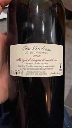 Linguadoca e Rossiglione Côtes catalanes Mas Karolina Vieilles vignes de Carignan et Grenache Noir 2020