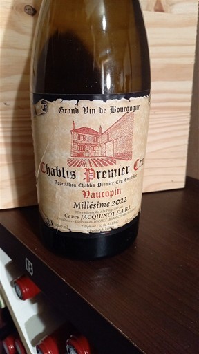 Burgundi Chablis Premier Cru Caves Jacquinot et Fils Vaucopin 2022
