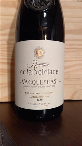 Rhônen laakso Vacqueyras Domaine La Soléiade 2022