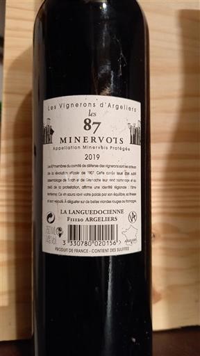 Langvedok Minervois Les Vignerons d'Argelliers Les 87 2019