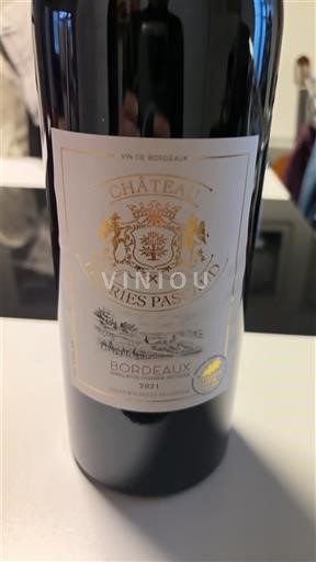 Rượu vang Rouge sec Château Furies Pascal 2021 Pháp Bordeaux AOC