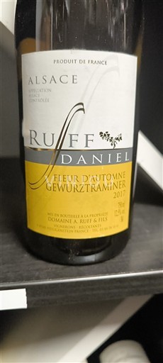 Alsace Domaine A. Ruff et Fils Fleur d'Automne 2017