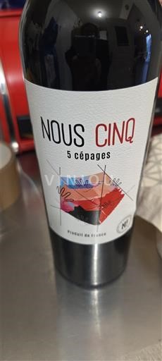 Vini Rouge sec Cinq 5 cépages Nous 2023 Francia Linguadoca e Rossiglione Paese d'Oc IGP