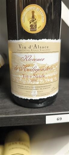 Alsace Klevener-de-heiligenstein Domaine A. Ruff & Fils Terre Natale 2018