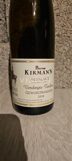 Alsace Vendanges Tardives Baron Kirmann Vendanges Tardives Gewurztraminer 2018