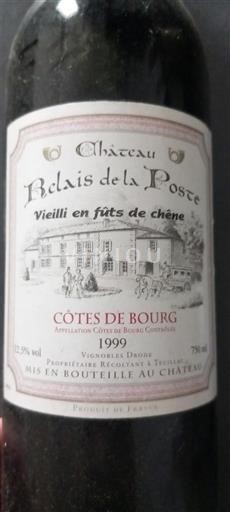 Wines Rouge sec Château Relais de la Poste 1999 France Bordeaux Côtes-de-bourg AOC