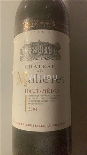 Bordeaux Haut-Médoc Cru Bourgeois Château Malleret 2004