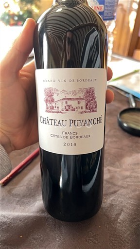 Vina Rouge sec Château Puyanché 2018 Francija Bordeaux Francs, obroni Bordeauxa AOC