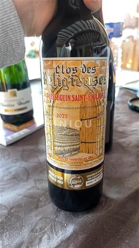 Burdeos Puisseguin-saint-émilion Clos des Religieuses 2022