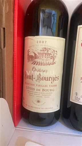 Vini Rouge sec Sélection Vieilles Vignes Château Haut-Bourges 2007 Francia Bordeaux Côtes-de-bourg AOC