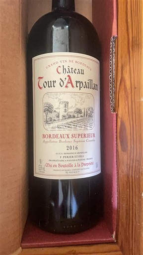 Wijnen Rouge sec Château Tour d'Arpaillan 2016 Frankrijk Bordeaux Bordeaux Supérieur AOC
