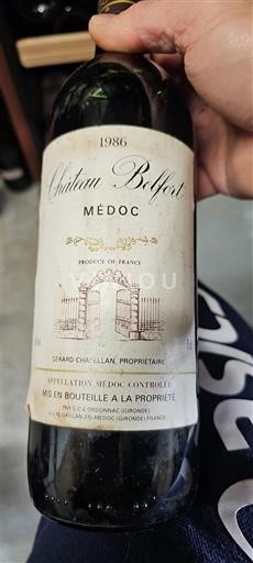 Bordeaux Médoc Château Belfort 1986
